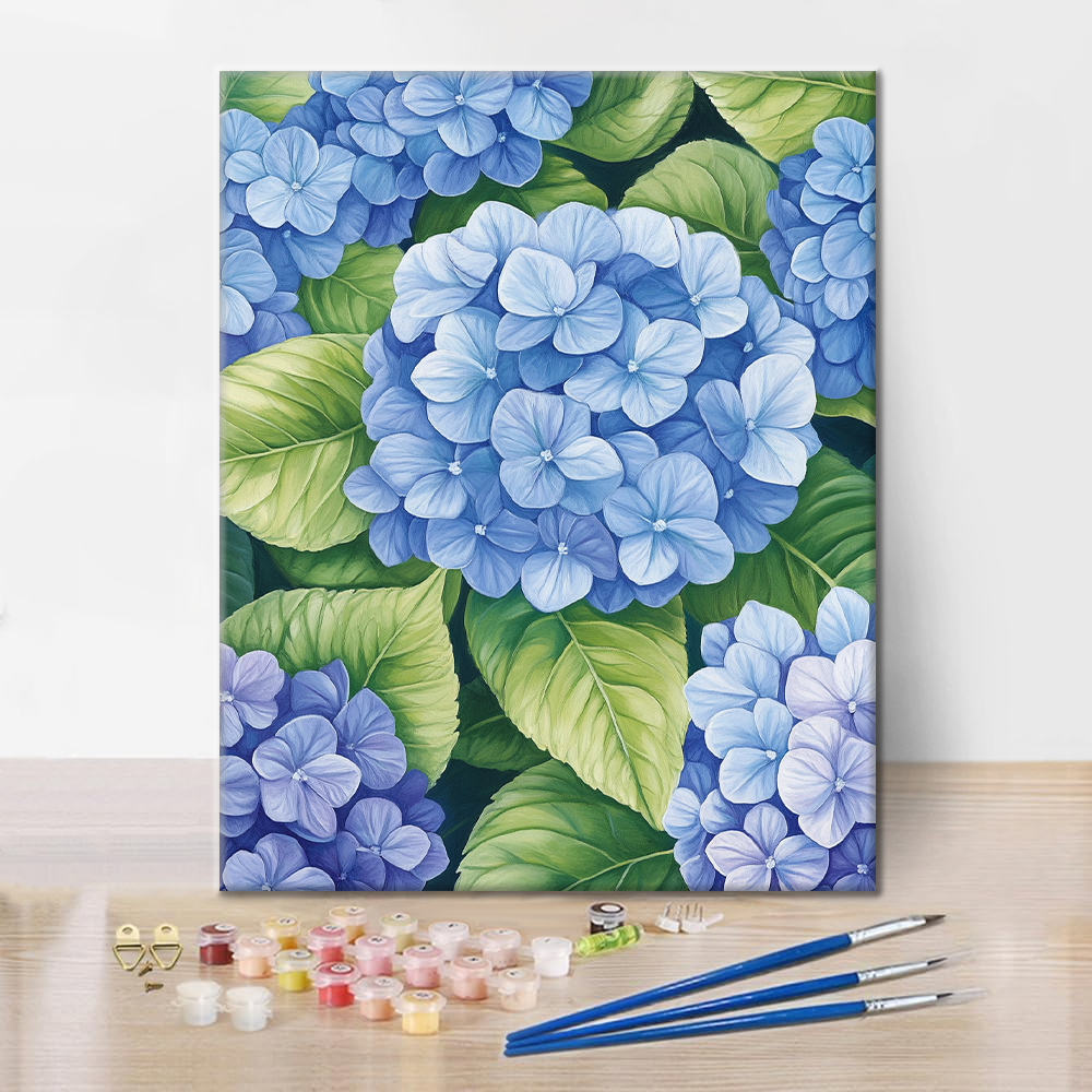 Hortensias Agrupadas - Pintar por Números