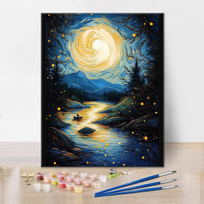 Estrella Y Luz De Luna - Pintar por Números