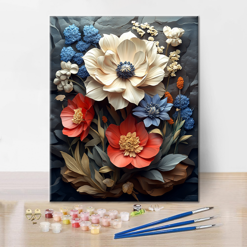 Flores florecientes - Pintar por Números