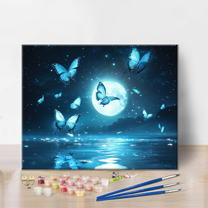 Mariposa A La Luz De La Luna - Pintar por Números