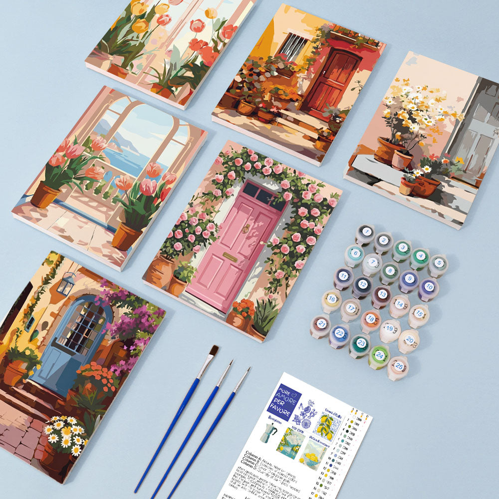 Puertas en flor - Pintar por números