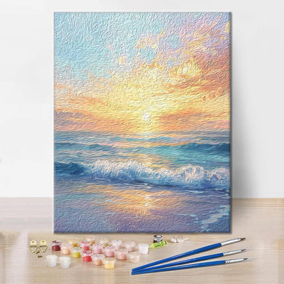 Amanecer sobre el mar - Pintar por Números