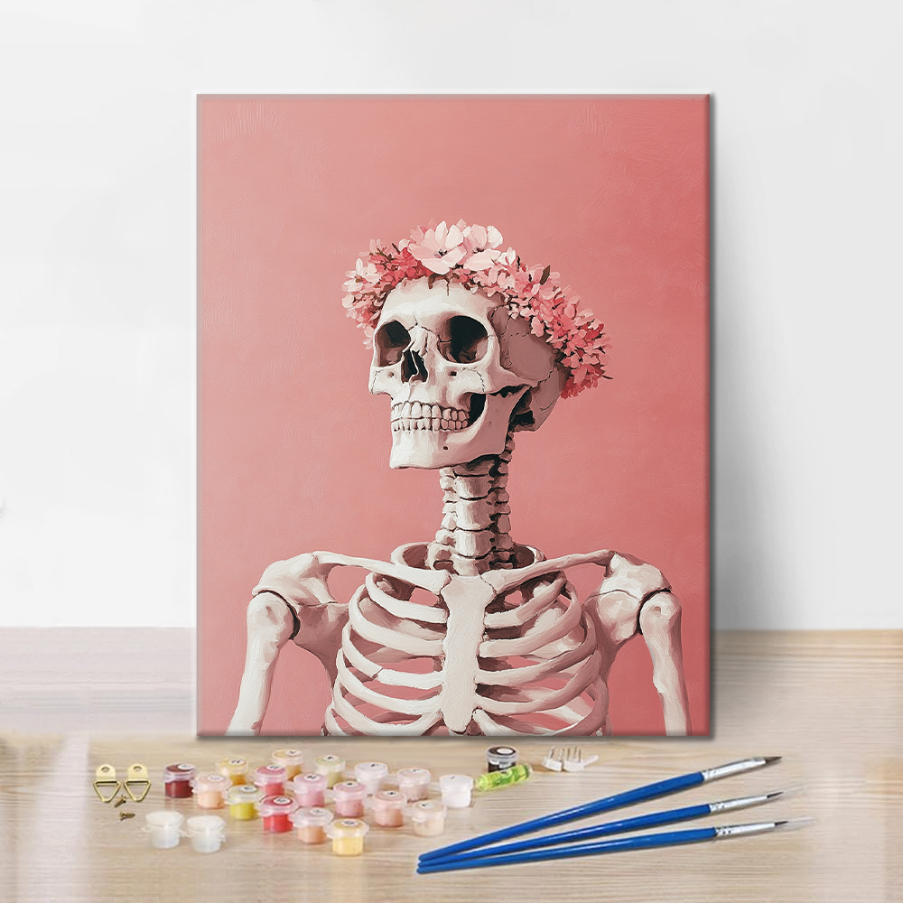 Flor Y Calavera - Pintar por Números