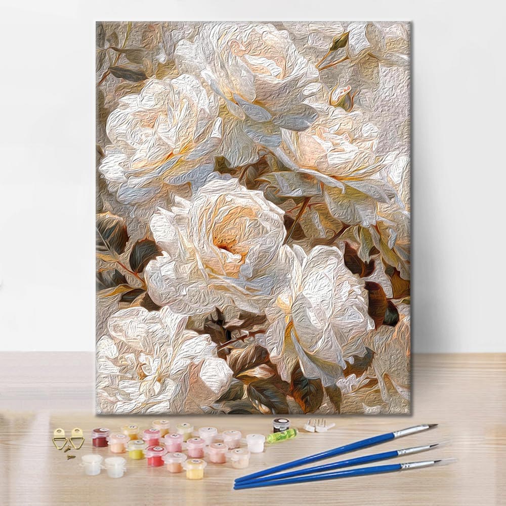 Rosa blanca - Pintar por Números