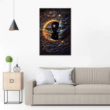 Armonía Celestial Sol Y Luna Solar - Pintar por Números