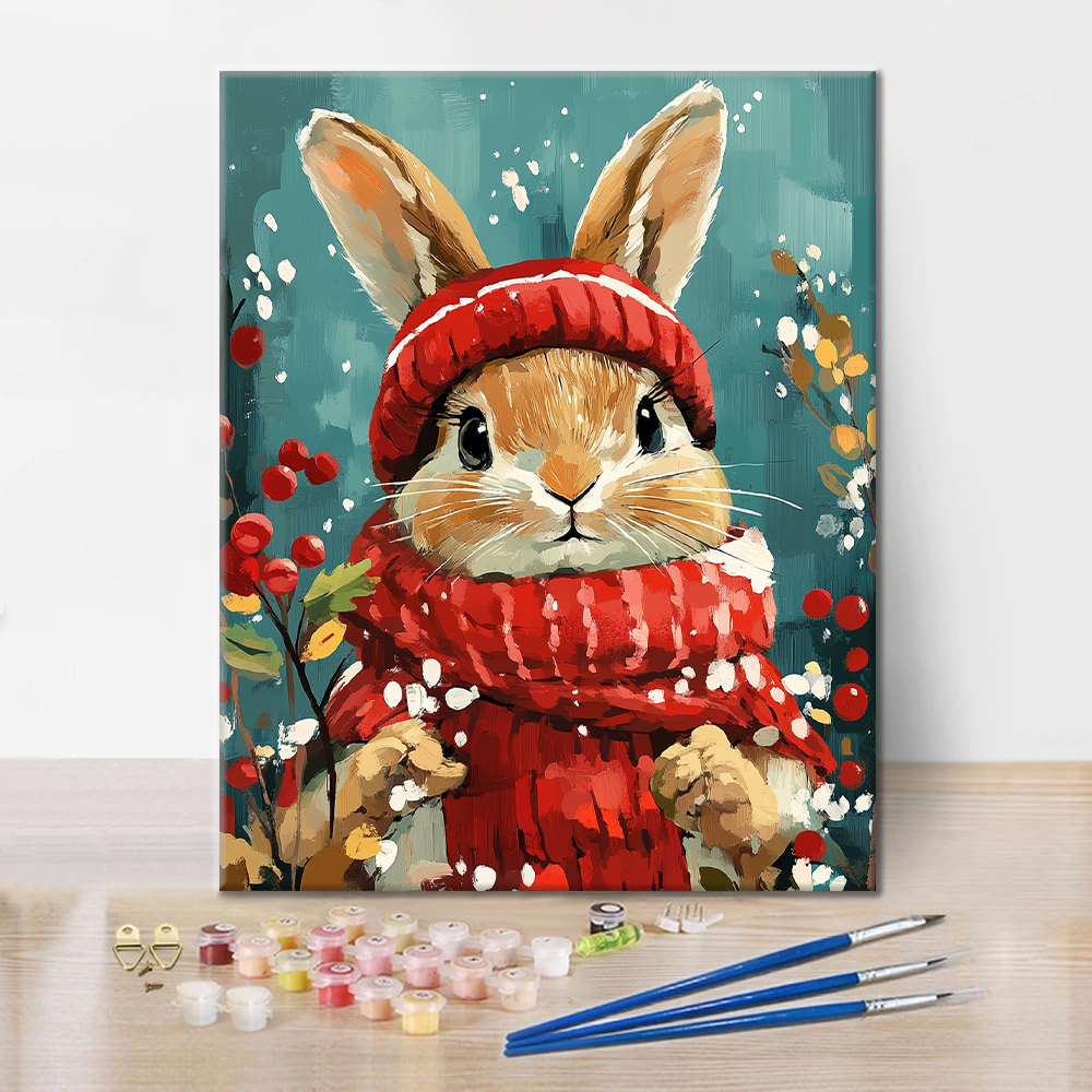 Conejito De Navidad - Pintar por Números