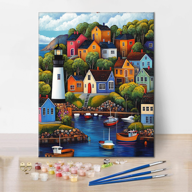 Pueblo Colorido - Pintar por Números