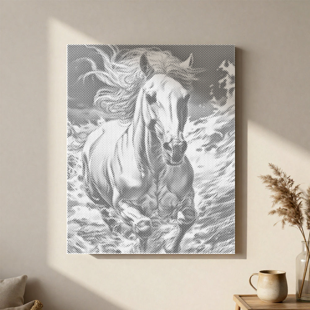 Majestic Running Horse - Pintura por puntos
