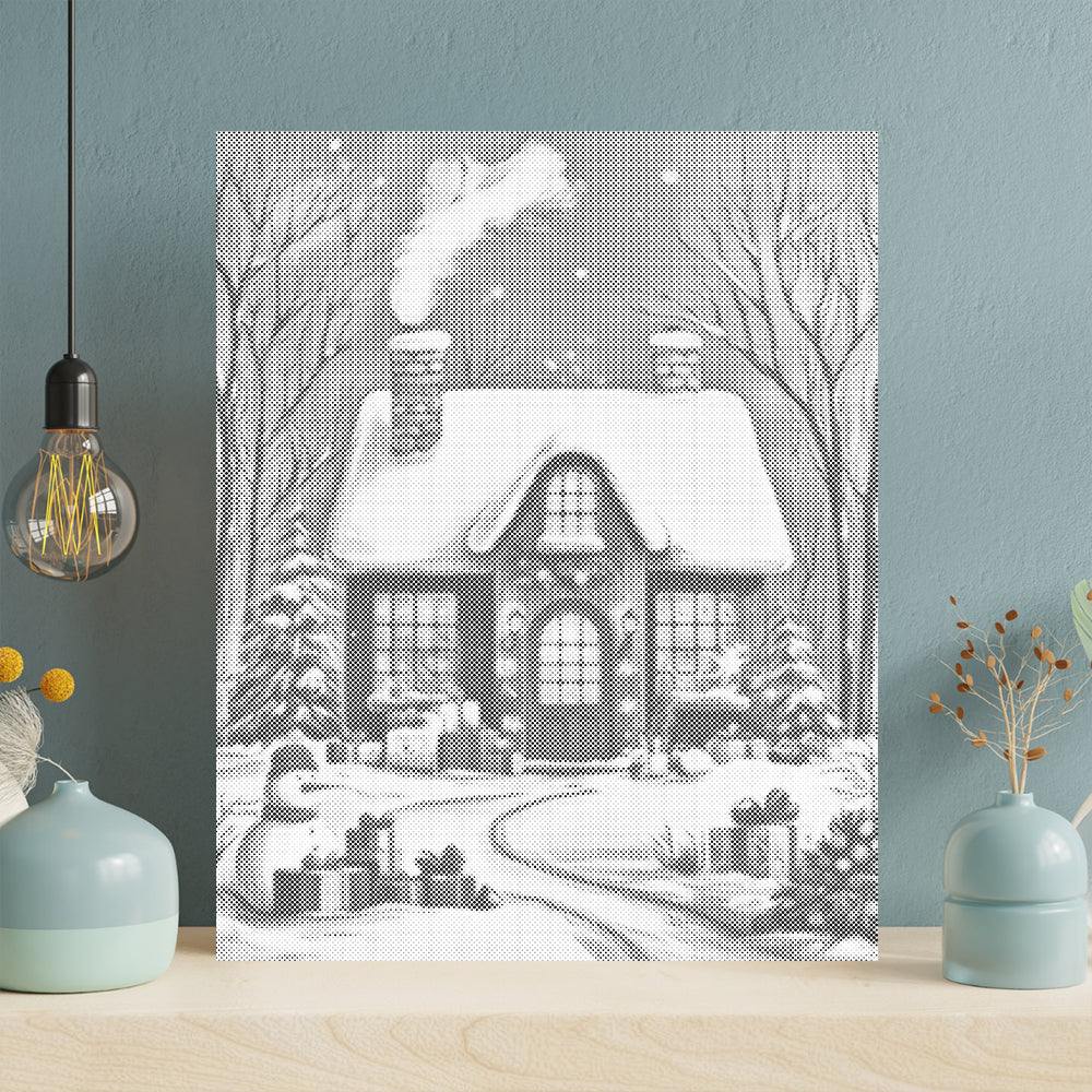 The Christmas House - Pintura por puntos