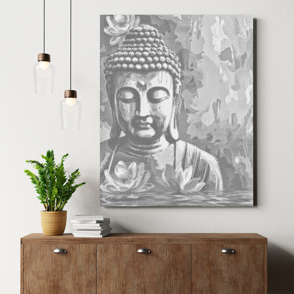 Buddha with Flower - Pintura por puntos