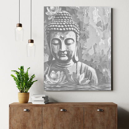 Buddha with Flower - Pintura por puntos