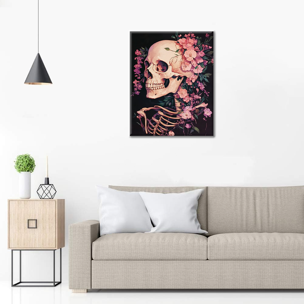 Calavera Floral - Pintar por Números
