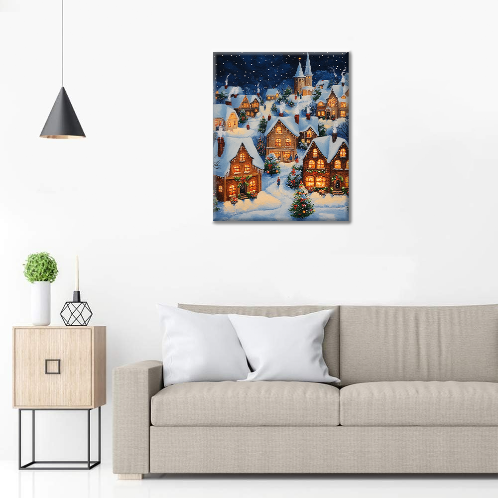 Pueblo Navideño - Pintar por Números