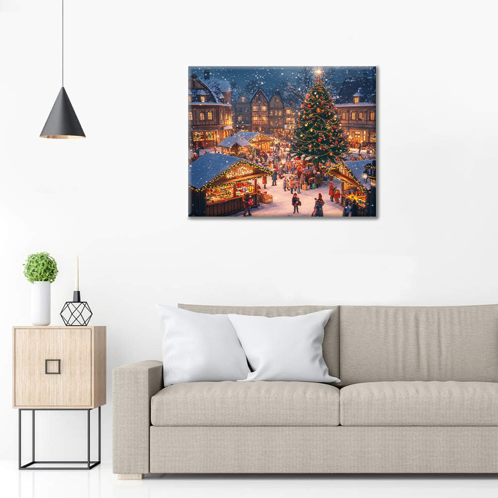 Pueblo Navideño - Pintar por Números