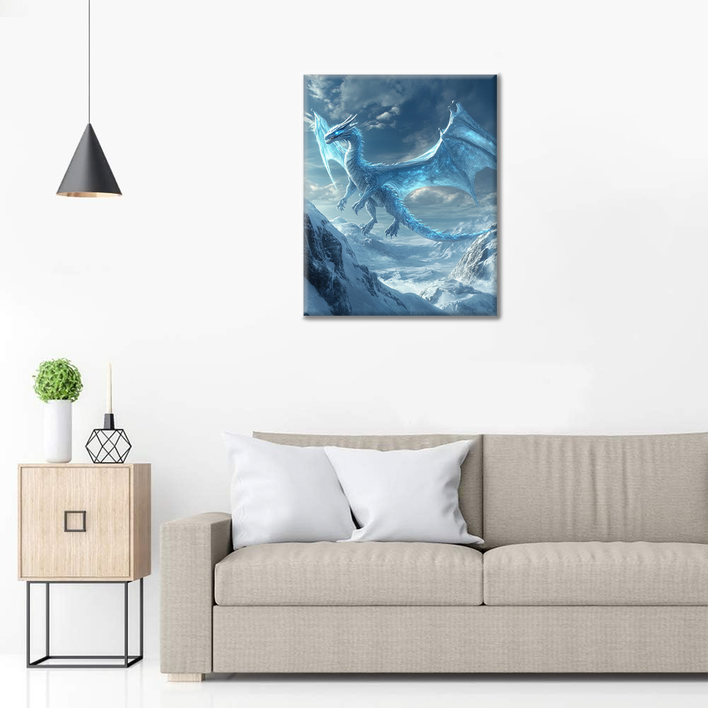 Dragón De Hielo Ártico En Vuelo - Pintar por Números
