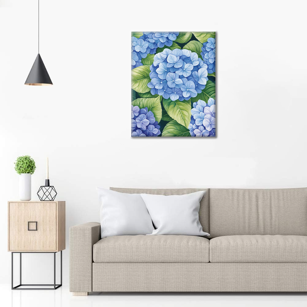 Hortensias Agrupadas - Pintar por Números