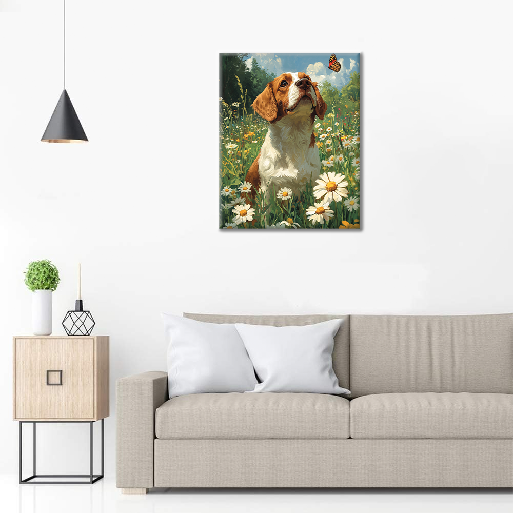 Perro Y Mariposa - Pintar por Números