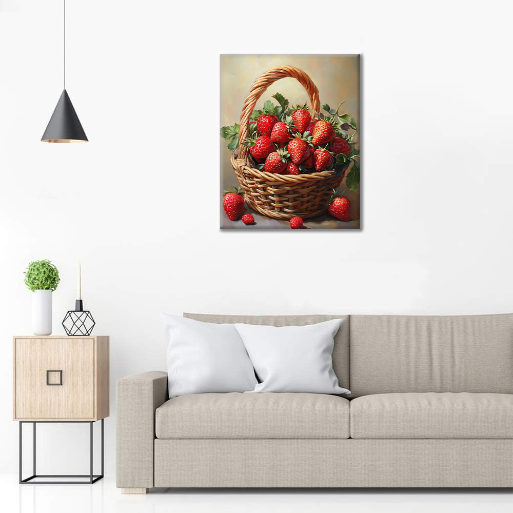 Cesta De Fresas Deliciosas - Pintar por Números