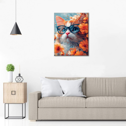 Gato Con Gafas - Pintar por Números