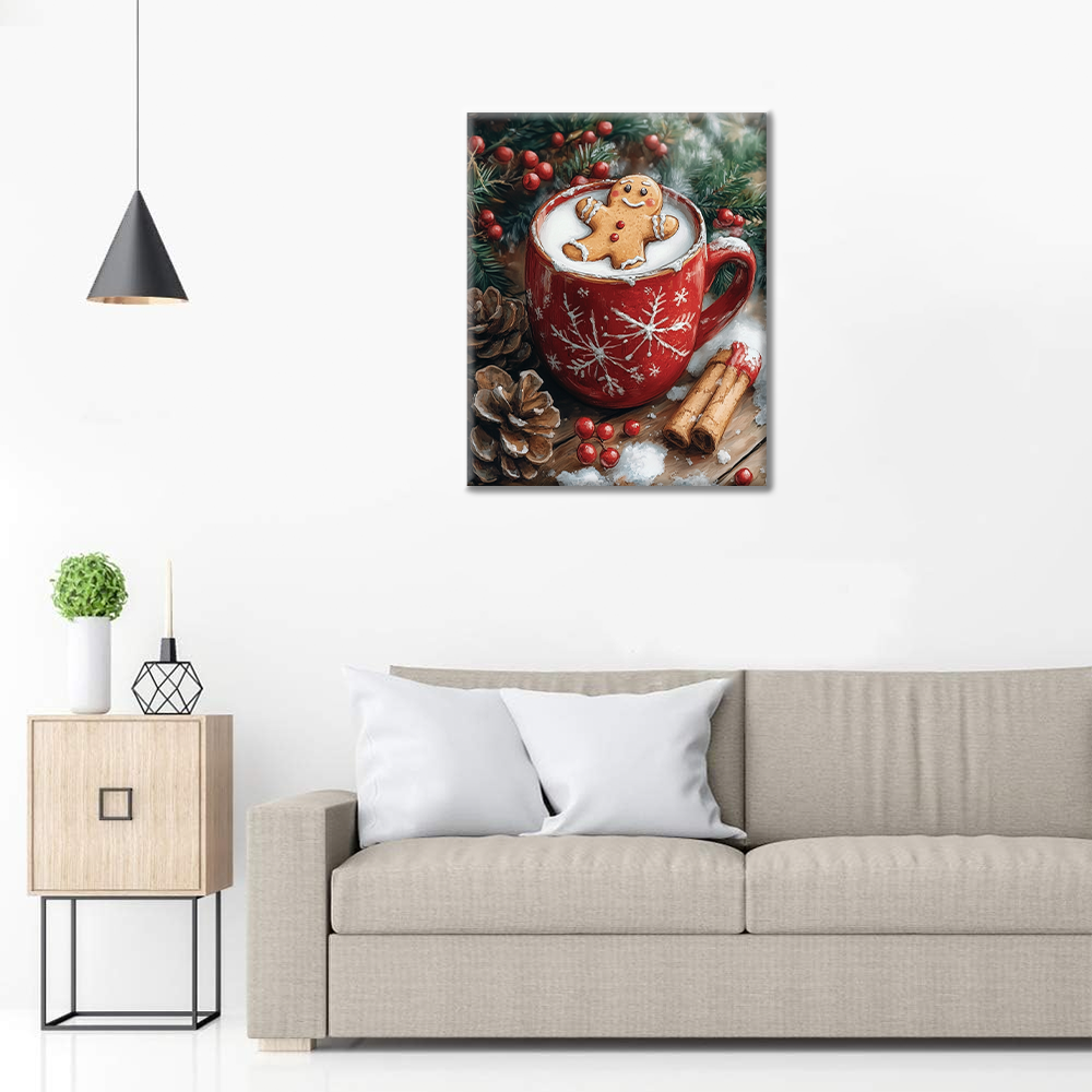 Hombre De Jengibre Y Té Caliente - Pintar por Números