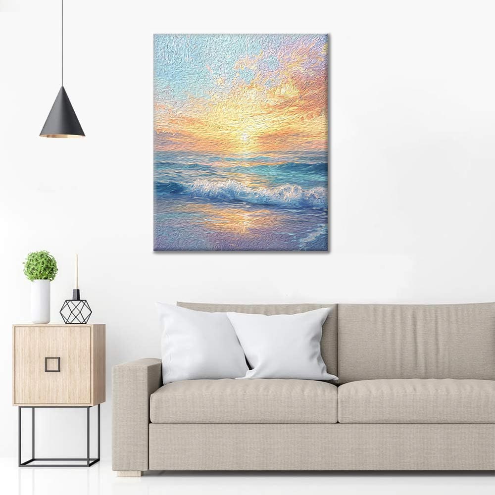 Amanecer sobre el mar - Pintar por Números