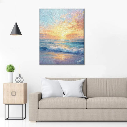 Amanecer sobre el mar - Pintar por Números