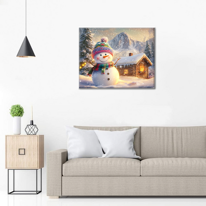 Cabaña Navideña - Pintar por Números