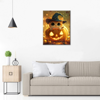 Gatito Calabaza - Pintar por Números