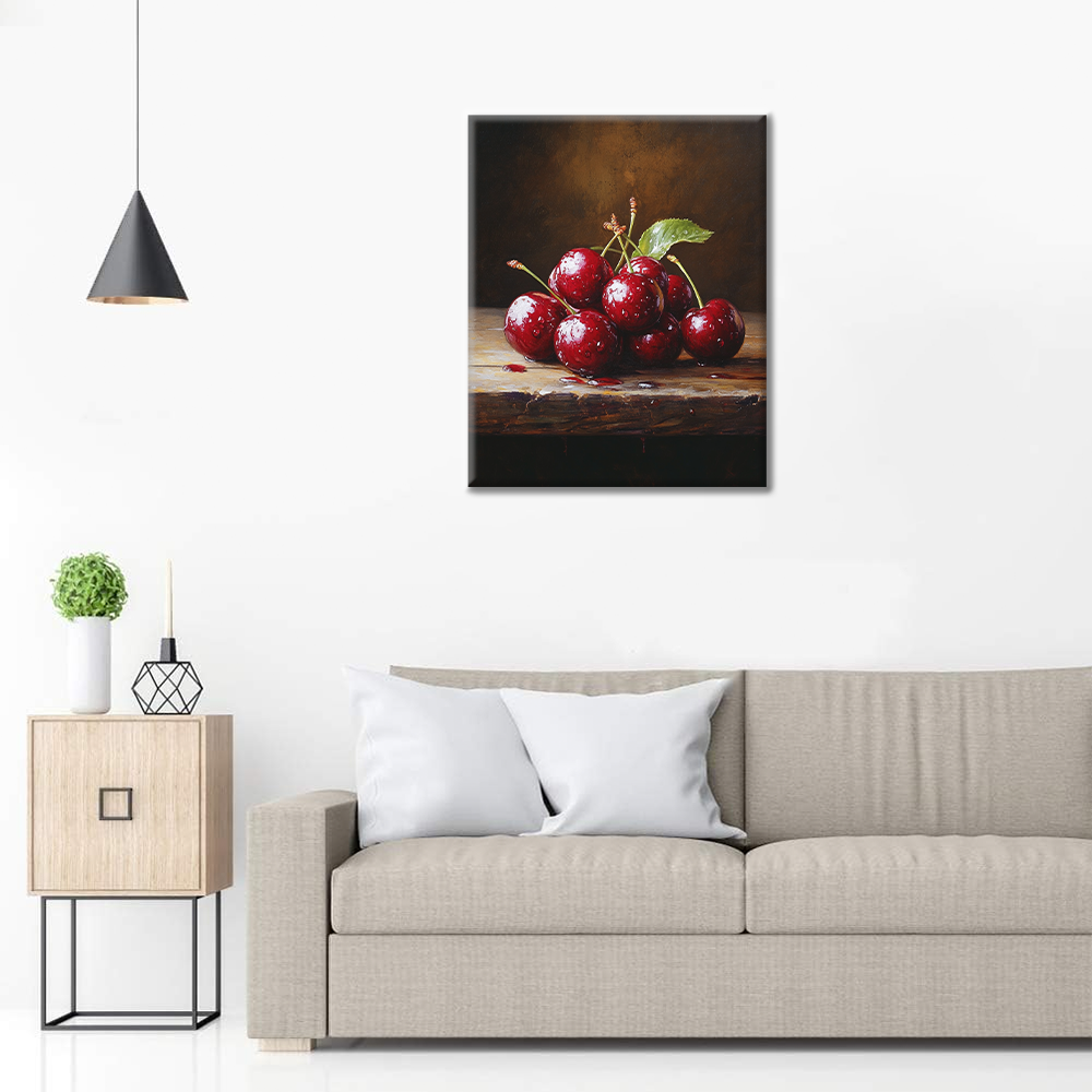 Cerezas En Madera - Pintar por Números
