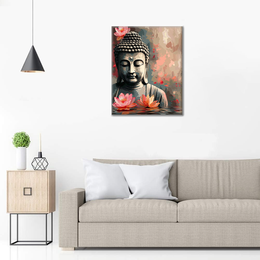 Buda Con Flor - Pintar por Números
