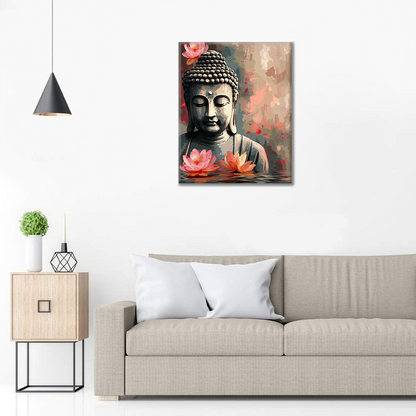 Buda Con Flor - Pintar por Números
