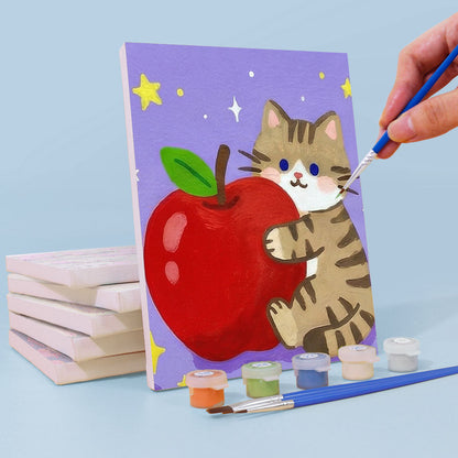 Gatitos y frutas - Pintar por números