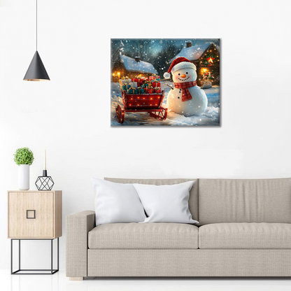 Muñeco De Nieve Y Regalos De Navidad - Pintar por Números