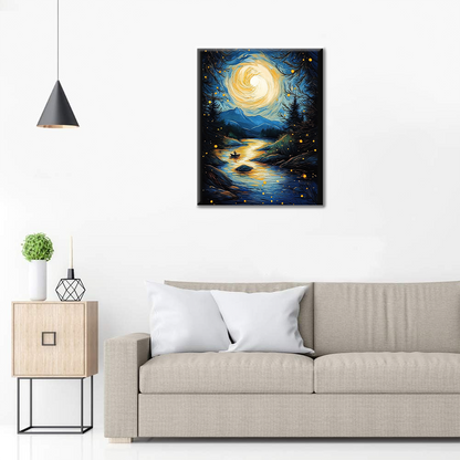 Estrella Y Luz De Luna - Pintar por Números