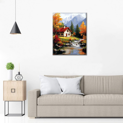 Tranquilidad Rural Con Tonos Otoñales - Pintar por Números