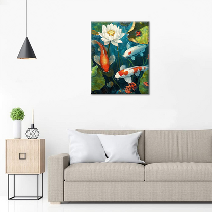 Koi En El Estanque - Pintar por Números