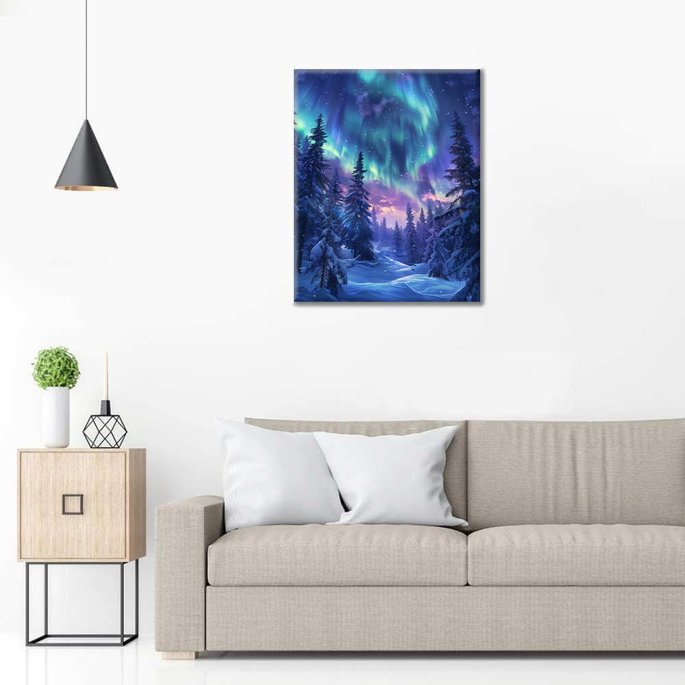Bosque de Auroras - Pintar por Números