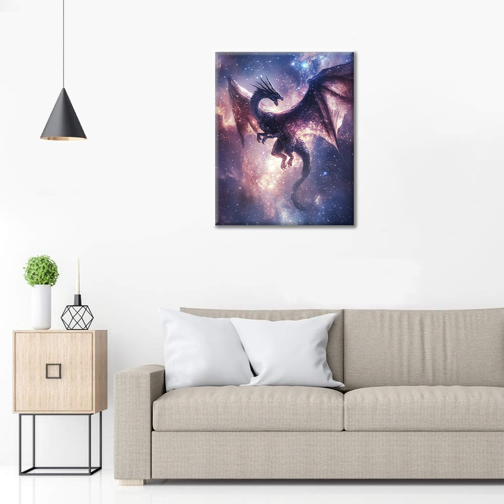 Vuelo Del Dragón En La Noche Estrellada - Pintar por Números