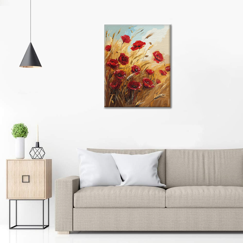 Campo De Trigo Y Flores - Pintar por Números