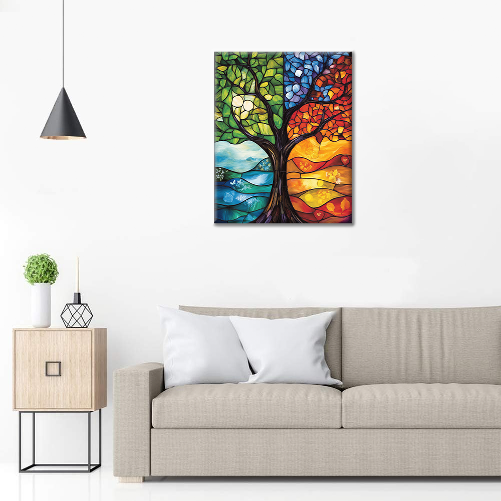 Árbol De Las Cuatro Estaciones - Pintar por Números