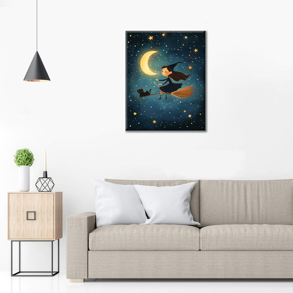 La Bruja A La Luz De La Luna - Pintar por Números