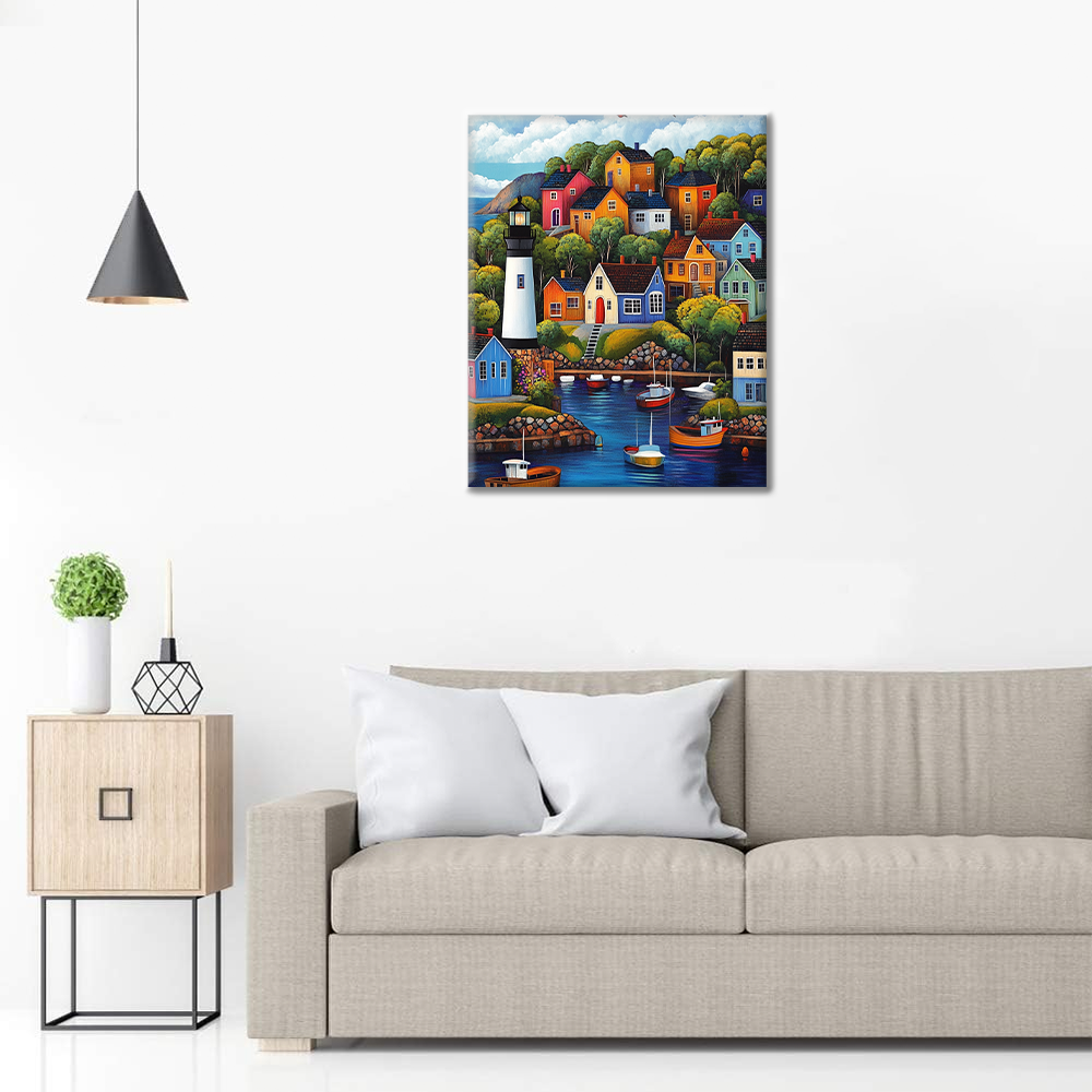 Pueblo Colorido - Pintar por Números