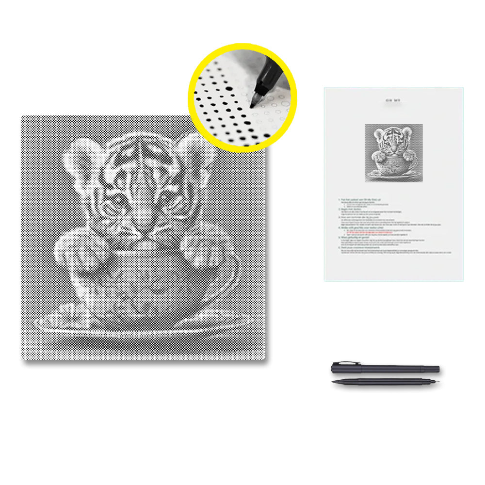 Adorable Tiger Cub - Pintura por puntos