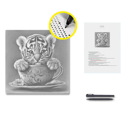 Adorable Tiger Cub - Pintura por puntos