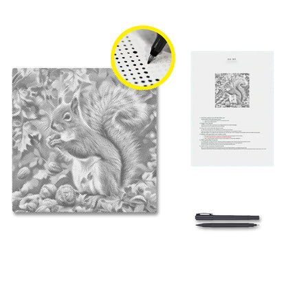 Squirrel In Autumn Leaves - Pintura por puntos