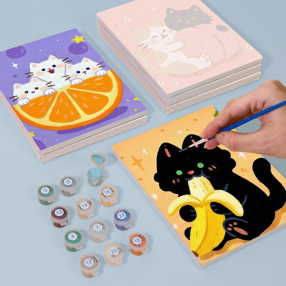 Gatitos y frutas - Pintar por números
