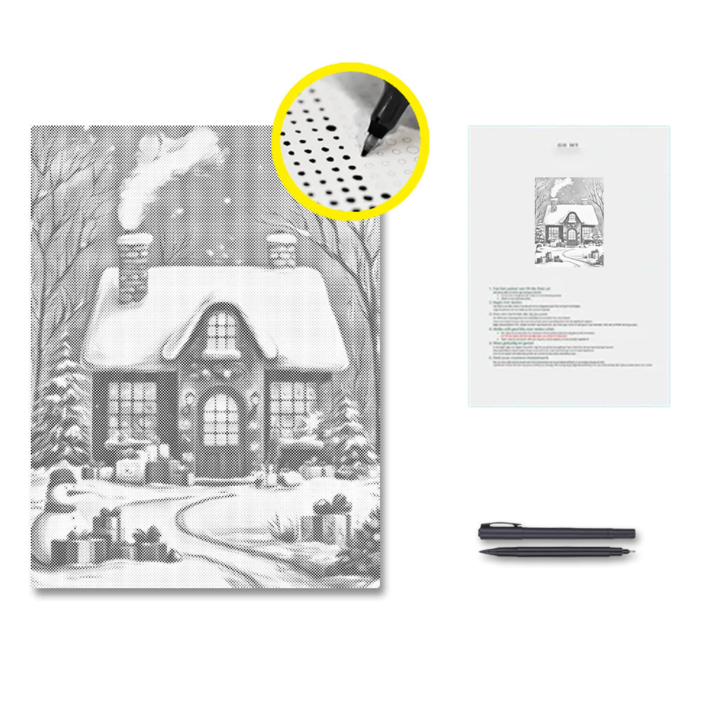 The Christmas House - Pintura por puntos