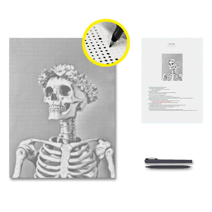 Smiling Skull - Pintura por puntos