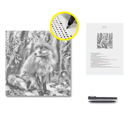 Fox In A Snowy Forest - Pintura por puntos