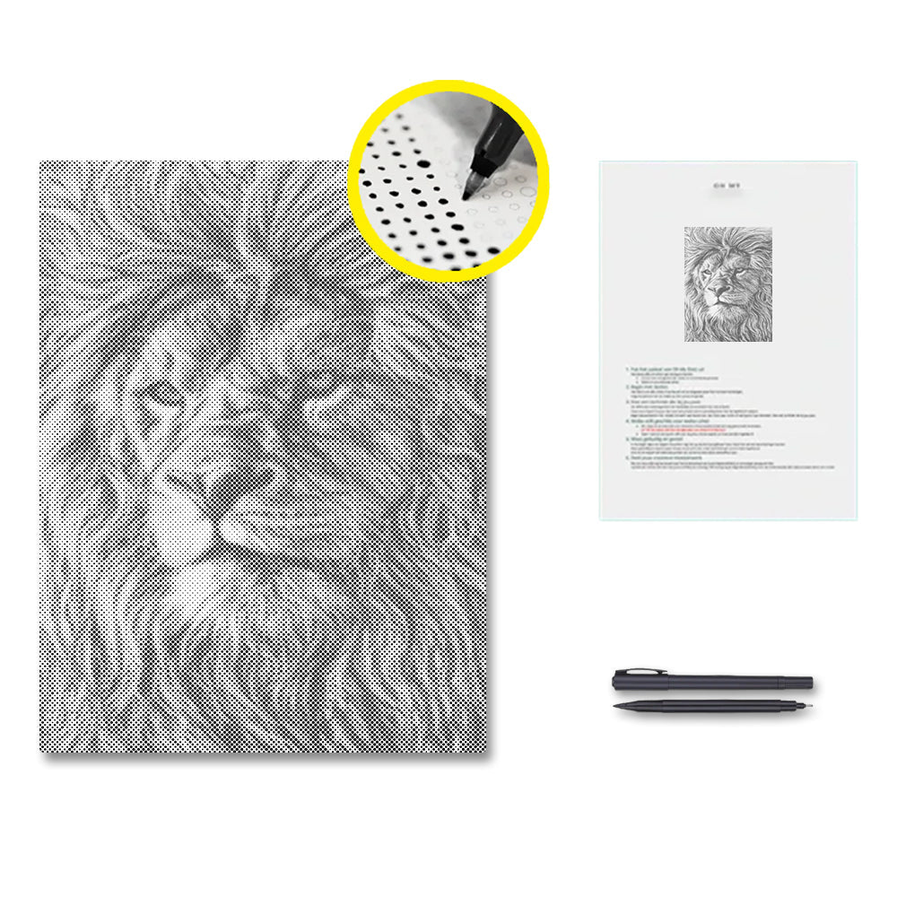 Giant African Lions - Pintura por puntos